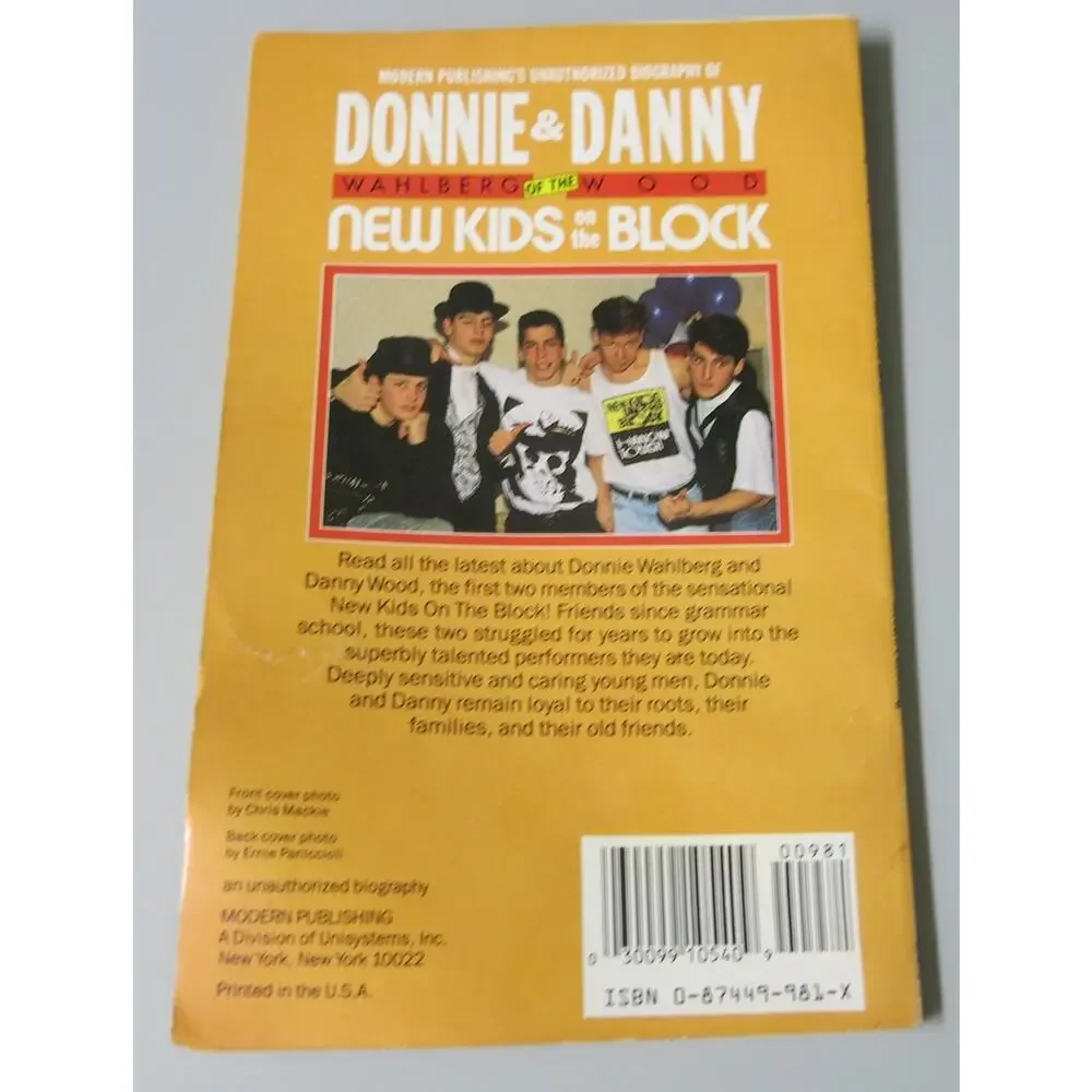 New Kids on the Block Biography Book Donnie Danny 1990 Boy Band Music NKOTB